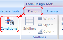 Conditional Formatting button in Access 2007